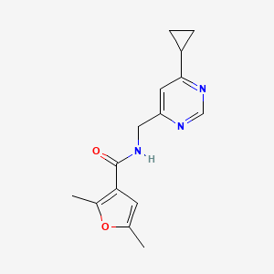 molecular formula C15H17N3O2 B2880781 N-[(6-cyclopropylpyrimidin-4-yl)methyl]-2,5-dimethylfuran-3-carboxamide CAS No. 2175979-05-0