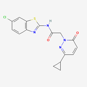 molecular formula C16H13ClN4O2S B2880791 N-(6-chlorobenzo[d]thiazol-2-yl)-2-(3-cyclopropyl-6-oxopyridazin-1(6H)-yl)acetamide CAS No. 2034367-22-9