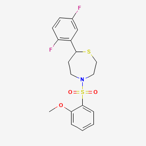 molecular formula C18H19F2NO3S2 B2880845 7-(2,5-Difluorophenyl)-4-((2-methoxyphenyl)sulfonyl)-1,4-thiazepane CAS No. 1705760-90-2