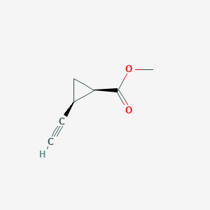 molecular formula C7H8O2 B2880858 methyl (1R,2S)-2-ethynylcyclopropane-1-carboxylate CAS No. 1909293-92-0