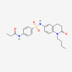 molecular formula C22H27N3O4S B2880867 N-{4-[(1-butyl-2-oxo-1,2,3,4-tetrahydroquinolin-6-yl)sulfamoyl]phenyl}propanamide CAS No. 951472-60-9