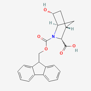 molecular formula C22H21NO5 B2880876 rac-(1R,3R,4S,6R)-2-{[(9H-fluoren-9-yl)methoxy]carbonyl}-6-hydroxy-2-azabicyclo[2.2.1]heptane-3-carboxylic acid CAS No. 2287236-85-3
