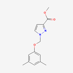 molecular formula C14H16N2O3 B2880885 Methyl 1-((3,5-dimethylphenoxy)methyl)-1H-pyrazole-3-carboxylate CAS No. 1004194-72-2