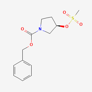molecular formula C13H17NO5S B2880896 (R)-1-((Benzyloxy)carbonyl)pyrrolidin-3-yl methanesulfonate CAS No. 122536-68-9