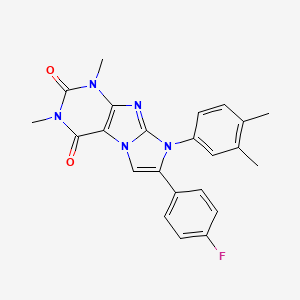 8-(3,4-dimethylphenyl)-7-(4-fluorophenyl)-1,3-dimethyl-1H-imidazo[2,1-f]purine-2,4(3H,8H)-dione
