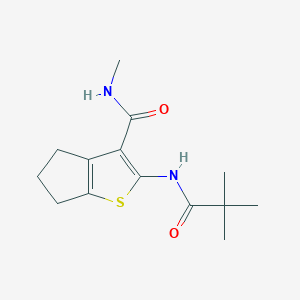 molecular formula C14H20N2O2S B2880928 N-methyl-2-pivalamido-5,6-dihydro-4H-cyclopenta[b]thiophene-3-carboxamide CAS No. 893098-64-1