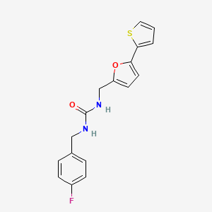 molecular formula C17H15FN2O2S B2880932 1-(4-Fluorobenzyl)-3-((5-(thiophen-2-yl)furan-2-yl)methyl)urea CAS No. 2034489-51-3
