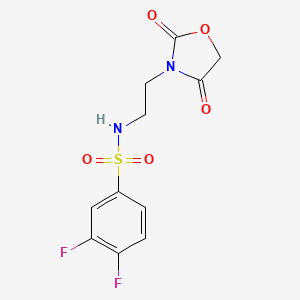 molecular formula C11H10F2N2O5S B2880942 N-(2-(2,4-dioxooxazolidin-3-yl)ethyl)-3,4-difluorobenzenesulfonamide CAS No. 2034535-90-3