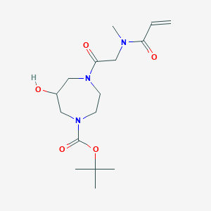 molecular formula C16H27N3O5 B2880959 Tert-butyl 6-hydroxy-4-[2-[methyl(prop-2-enoyl)amino]acetyl]-1,4-diazepane-1-carboxylate CAS No. 2361735-24-0
