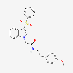 N-(4-methoxyphenethyl)-2-(3-(phenylsulfonyl)-1H-indol-1-yl)acetamide