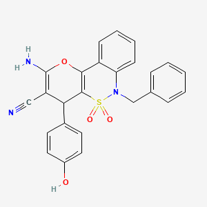 2-Amino-6-benzyl-4-(4-hydroxyphenyl)-4,6-dihydropyrano[3,2-c][2,1]benzothiazine-3-carbonitrile 5,5-dioxide