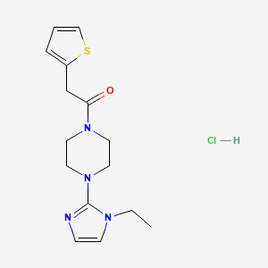 1-(4-(1-ethyl-1H-imidazol-2-yl)piperazin-1-yl)-2-(thiophen-2-yl)ethanone hydrochloride