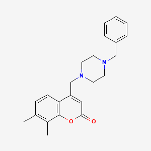 4-[(4-Benzylpiperazin-1-yl)methyl]-7,8-dimethylchromen-2-one