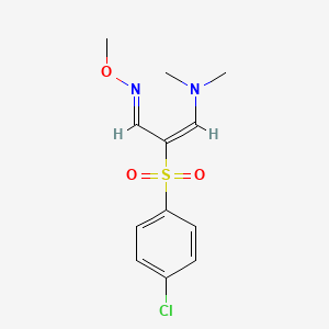 2-[(4-chlorophenyl)sulfonyl]-3-(dimethylamino)acrylaldehyde O-methyloxime