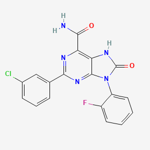 2-(3-chlorophenyl)-9-(2-fluorophenyl)-8-oxo-8,9-dihydro-7H-purine-6-carboxamide