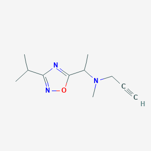 molecular formula C11H17N3O B2881031 Methyl(prop-2-yn-1-yl){1-[3-(propan-2-yl)-1,2,4-oxadiazol-5-yl]ethyl}amine CAS No. 1808608-80-1