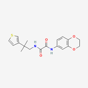 molecular formula C18H20N2O4S B2881034 N'-(2,3-dihydro-1,4-benzodioxin-6-yl)-N-[2-methyl-2-(thiophen-3-yl)propyl]ethanediamide CAS No. 2320685-35-4