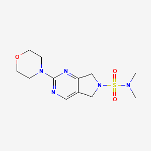 molecular formula C12H19N5O3S B2881038 N,N-dimethyl-2-morpholino-5H-pyrrolo[3,4-d]pyrimidine-6(7H)-sulfonamide CAS No. 2034371-75-8
