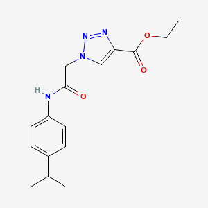 molecular formula C16H20N4O3 B2881057 ethyl 1-({[4-(propan-2-yl)phenyl]carbamoyl}methyl)-1H-1,2,3-triazole-4-carboxylate CAS No. 902564-56-1