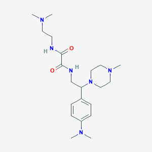 molecular formula C21H36N6O2 B2881066 N-[2-(dimethylamino)ethyl]-N'-{2-[4-(dimethylamino)phenyl]-2-(4-methylpiperazin-1-yl)ethyl}ethanediamide CAS No. 899729-72-7
