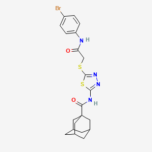 molecular formula C21H23BrN4O2S2 B2881080 N-[5-[2-(4-bromoanilino)-2-oxoethyl]sulfanyl-1,3,4-thiadiazol-2-yl]adamantane-1-carboxamide CAS No. 393573-03-0