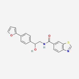 molecular formula C20H16N2O3S B2881082 N-{2-[4-(furan-2-yl)phenyl]-2-hydroxyethyl}-1,3-benzothiazole-6-carboxamide CAS No. 2097934-53-5