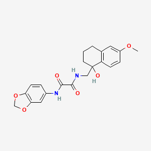 molecular formula C21H22N2O6 B2881093 N-(2H-1,3-benzodioxol-5-yl)-N'-[(1-hydroxy-6-methoxy-1,2,3,4-tetrahydronaphthalen-1-yl)methyl]ethanediamide CAS No. 2034259-78-2