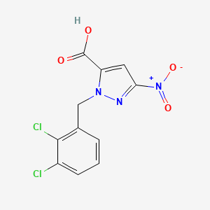 molecular formula C11H7Cl2N3O4 B2881101 1-(2,3-Dichlorobenzyl)-3-nitro-1H-pyrazole-5-carboxylic acid CAS No. 1946812-17-4
