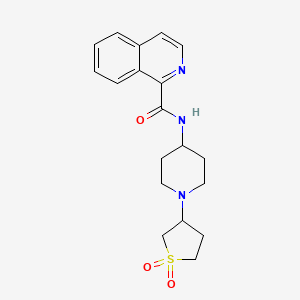 molecular formula C19H23N3O3S B2881106 N-(1-(1,1-dioxidotetrahydrothiophen-3-yl)piperidin-4-yl)isoquinoline-1-carboxamide CAS No. 2034224-10-5