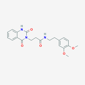 molecular formula C21H23N3O5 B2881107 N-(3,4-dimethoxyphenethyl)-3-(2,4-dioxo-1,2-dihydroquinazolin-3(4H)-yl)propanamide CAS No. 2034303-03-0