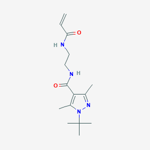 molecular formula C15H24N4O2 B2881115 1-Tert-butyl-3,5-dimethyl-N-[2-(prop-2-enoylamino)ethyl]pyrazole-4-carboxamide CAS No. 2198226-67-2