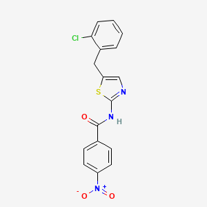 molecular formula C17H12ClN3O3S B2881122 N-(5-(2-chlorobenzyl)thiazol-2-yl)-4-nitrobenzamide CAS No. 303791-94-8