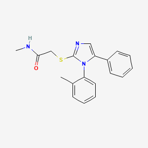 molecular formula C19H19N3OS B2881124 N-methyl-2-((5-phenyl-1-(o-tolyl)-1H-imidazol-2-yl)thio)acetamide CAS No. 1207044-96-9