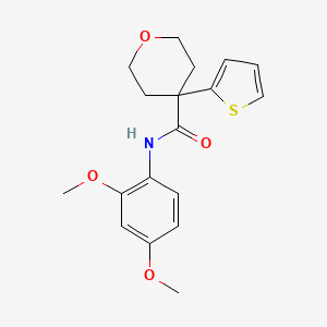molecular formula C18H21NO4S B2881132 N-(2,4-dimethoxyphenyl)-4-(thiophen-2-yl)oxane-4-carboxamide CAS No. 877650-58-3
