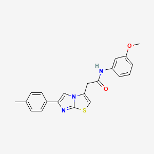 molecular formula C21H19N3O2S B2881148 N-(3-methoxyphenyl)-2-[6-(4-methylphenyl)imidazo[2,1-b][1,3]thiazol-3-yl]acetamide CAS No. 897463-32-0
