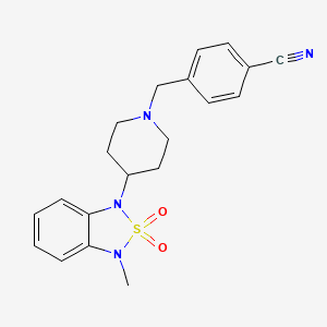 molecular formula C20H22N4O2S B2881169 4-((4-(3-methyl-2,2-dioxidobenzo[c][1,2,5]thiadiazol-1(3H)-yl)piperidin-1-yl)methyl)benzonitrile CAS No. 2034328-30-6