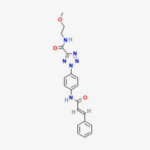 molecular formula C20H20N6O3 B2881171 (E)-2-(4-cinnamamidophenyl)-N-(2-methoxyethyl)-2H-tetrazole-5-carboxamide CAS No. 1396890-01-9