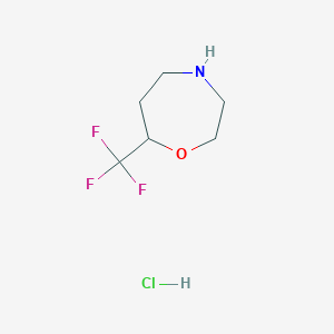 molecular formula C6H11ClF3NO B2881184 7-(Trifluoromethyl)-1,4-oxazepane hydrochloride CAS No. 2095409-35-9