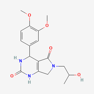 4-(3,4-dimethoxyphenyl)-6-(2-hydroxypropyl)-3,4,6,7-tetrahydro-1H-pyrrolo[3,4-d]pyrimidine-2,5-dione