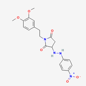1-(3,4-Dimethoxyphenethyl)-3-(2-(4-nitrophenyl)hydrazinyl)pyrrolidine-2,5-dione