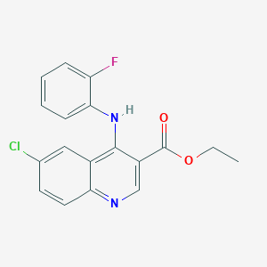 B2881222 Ethyl 6-chloro-4-[(2-fluorophenyl)amino]quinoline-3-carboxylate CAS No. 880451-55-8