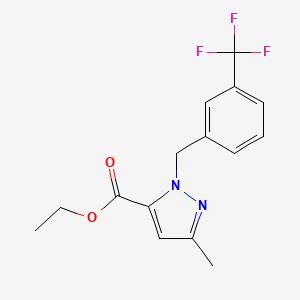 molecular formula C15H15F3N2O2 B2881236 ethyl 3-methyl-1-[3-(trifluoromethyl)benzyl]-1H-pyrazole-5-carboxylate CAS No. 849465-20-9