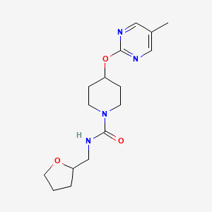 molecular formula C16H24N4O3 B2881239 4-[(5-methylpyrimidin-2-yl)oxy]-N-[(oxolan-2-yl)methyl]piperidine-1-carboxamide CAS No. 2379997-51-8