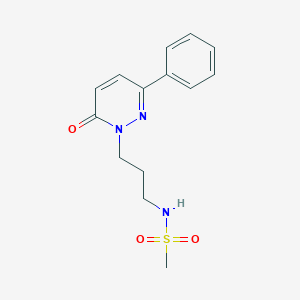 molecular formula C14H17N3O3S B2881242 N-(3-(6-oxo-3-phenylpyridazin-1(6H)-yl)propyl)methanesulfonamide CAS No. 1021120-54-6