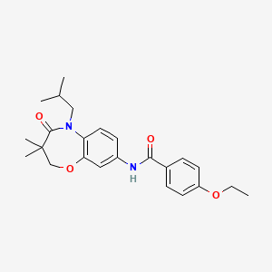 molecular formula C24H30N2O4 B2881243 4-ethoxy-N-(5-isobutyl-3,3-dimethyl-4-oxo-2,3,4,5-tetrahydrobenzo[b][1,4]oxazepin-8-yl)benzamide CAS No. 921526-82-1
