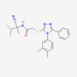 molecular formula C24H27N5OS B2881258 N-(2-cyano-3-methylbutan-2-yl)-2-[[4-(3,4-dimethylphenyl)-5-phenyl-1,2,4-triazol-3-yl]sulfanyl]acetamide CAS No. 762249-50-3