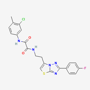 molecular formula C21H17ClFN5O2S B2881259 N1-(3-chloro-4-methylphenyl)-N2-(2-(2-(4-fluorophenyl)thiazolo[3,2-b][1,2,4]triazol-6-yl)ethyl)oxalamide CAS No. 894034-69-6