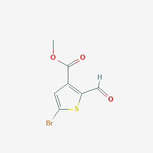 molecular formula C7H5BrO3S B2881260 methyl5-bromo-2-formylthiophene-3-carboxylate CAS No. 2222136-38-9