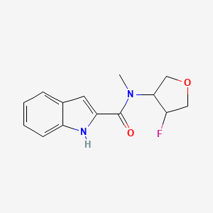 molecular formula C14H15FN2O2 B2881261 N-(4-fluorooxolan-3-yl)-N-methyl-1H-indole-2-carboxamide CAS No. 2198897-33-3
