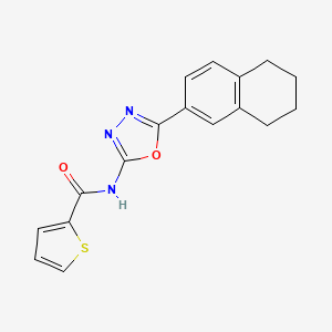 molecular formula C17H15N3O2S B2881265 N-[5-(5,6,7,8-tetrahydronaphthalen-2-yl)-1,3,4-oxadiazol-2-yl]thiophene-2-carboxamide CAS No. 851095-72-2